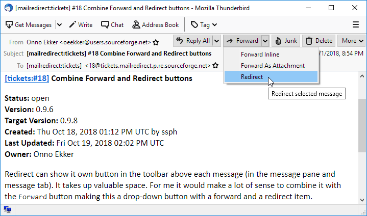Combine Forward and Redirect Buttons